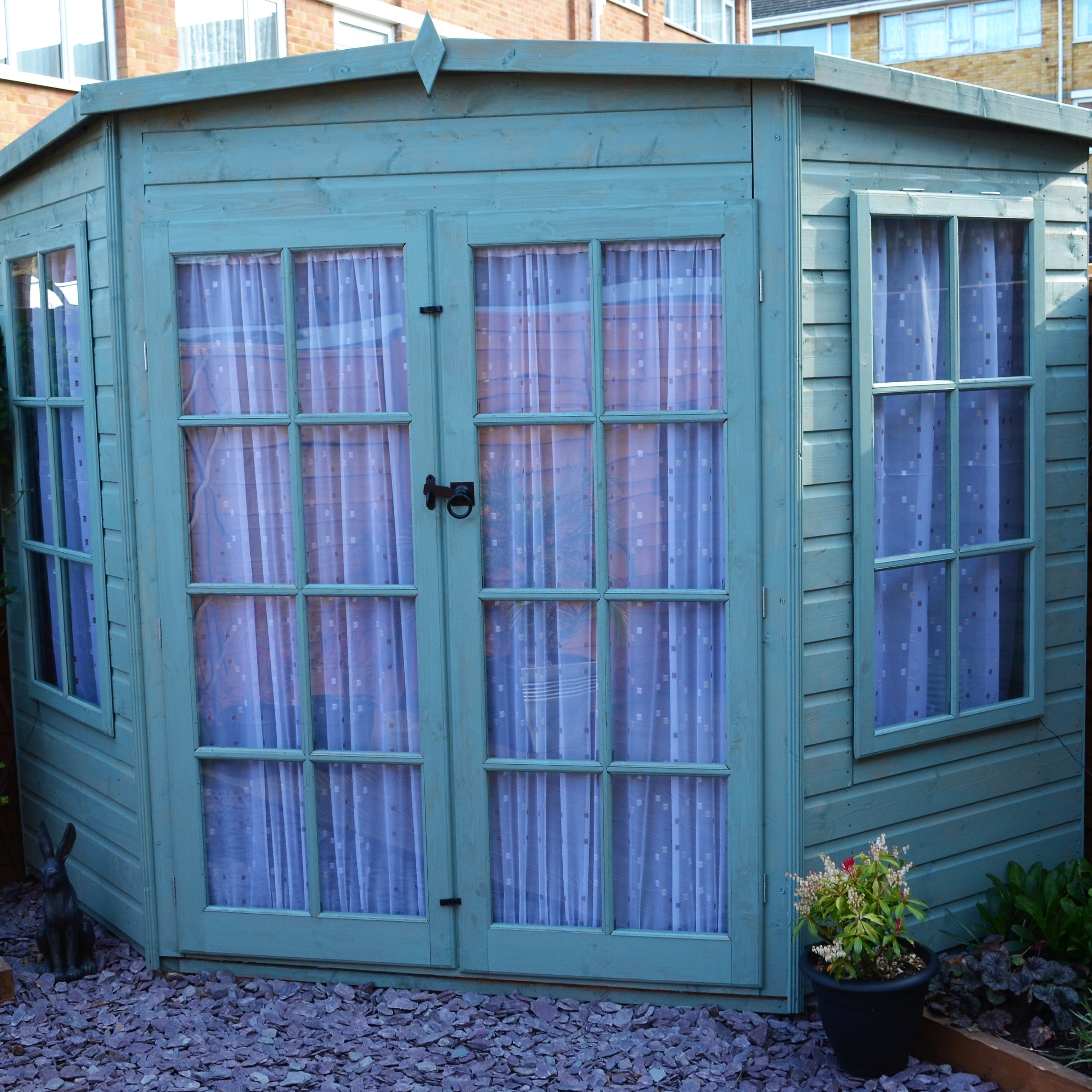 Shire Hampton Corner Summerhouse (7x7) HAMP0707DSL-1AA 5060437982015 - Outside Store