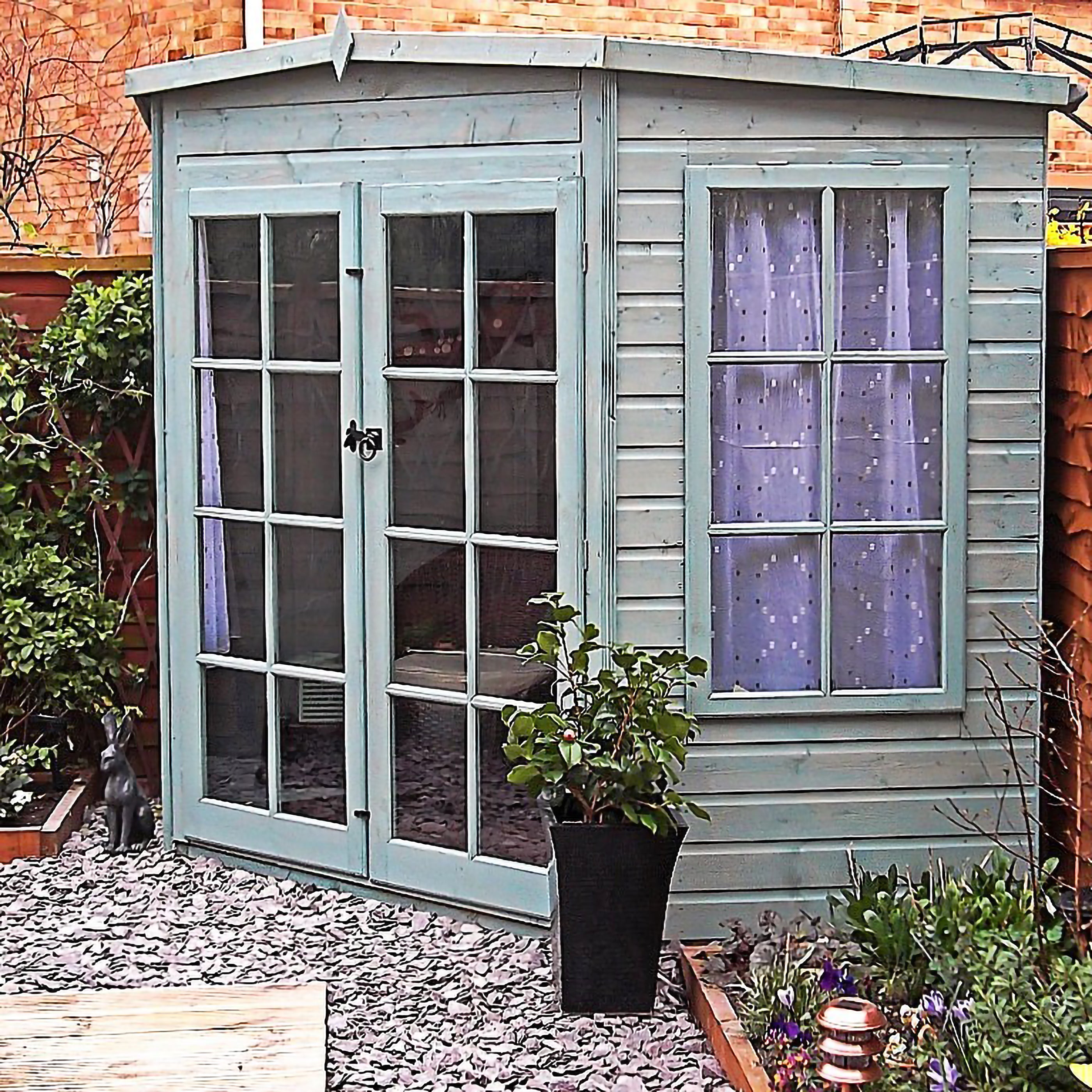 Shire Hampton Corner Summerhouse (7x7) HAMP0707DSL-1AA 5060437982015 - Outside Store