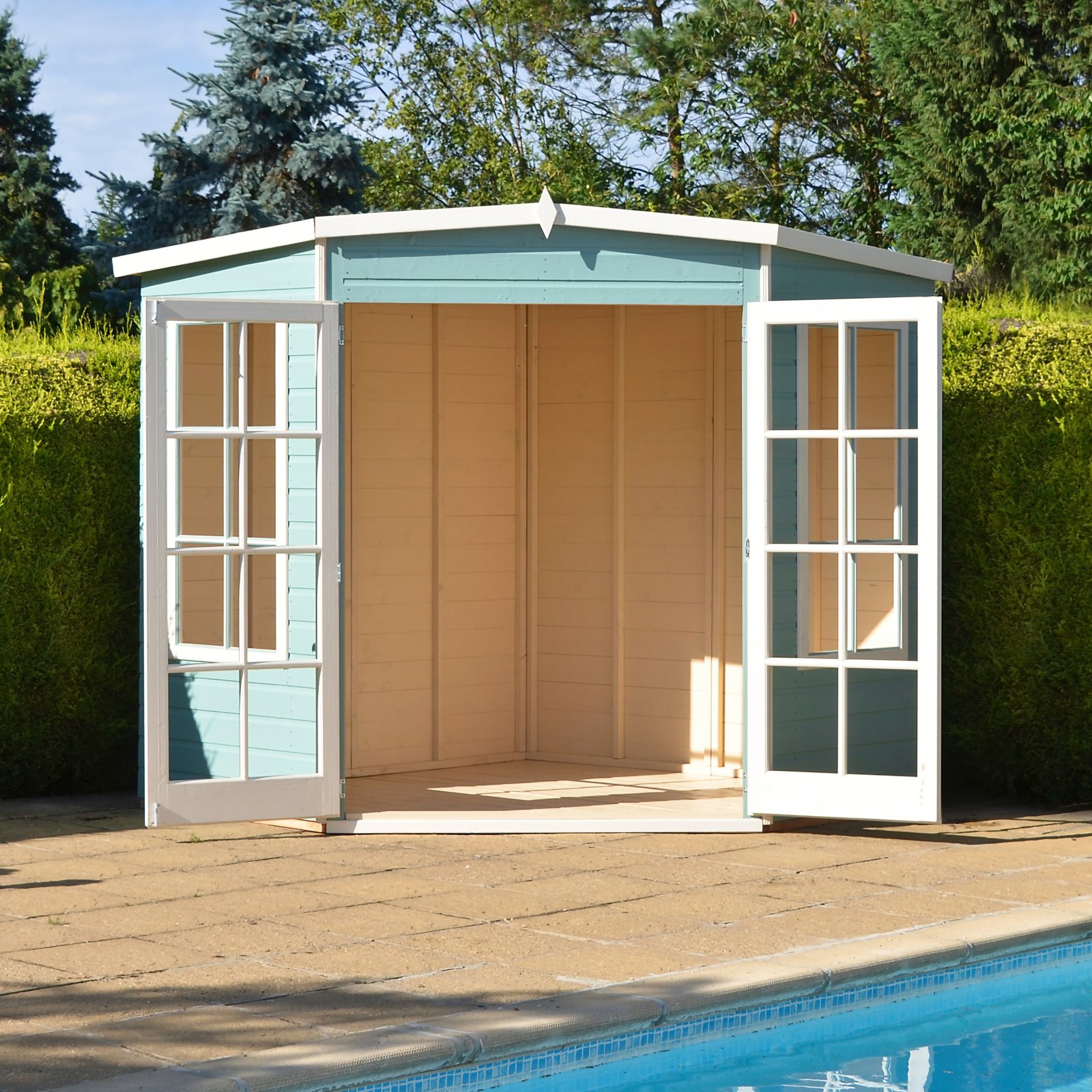 Shire Hampton Corner Summerhouse (7x7) HAMP0707DSL-1AA 5060437982015 - Outside Store