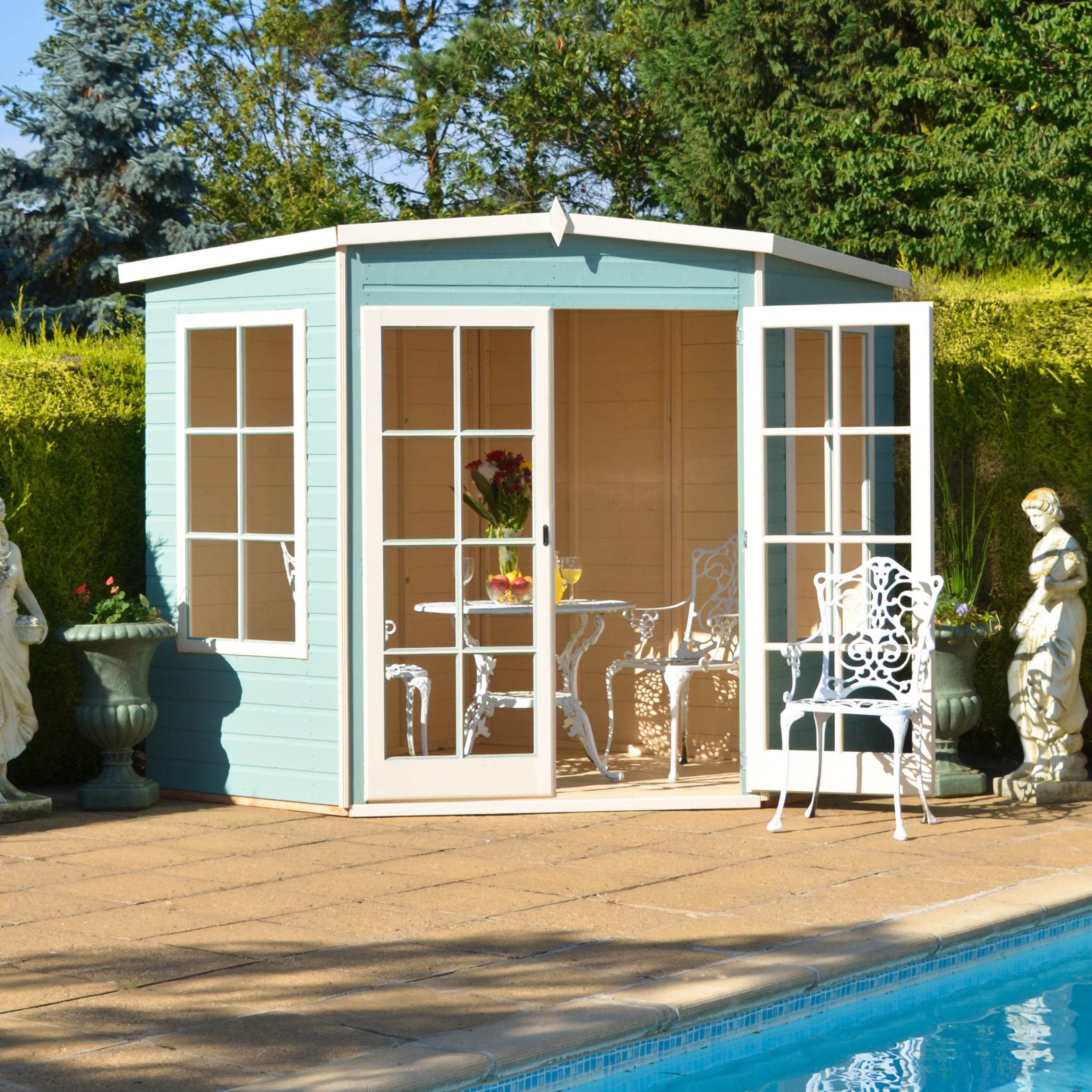 Shire Hampton Corner Summerhouse (7x7) HAMP0707DSL-1AA 5060437982015 - Outside Store