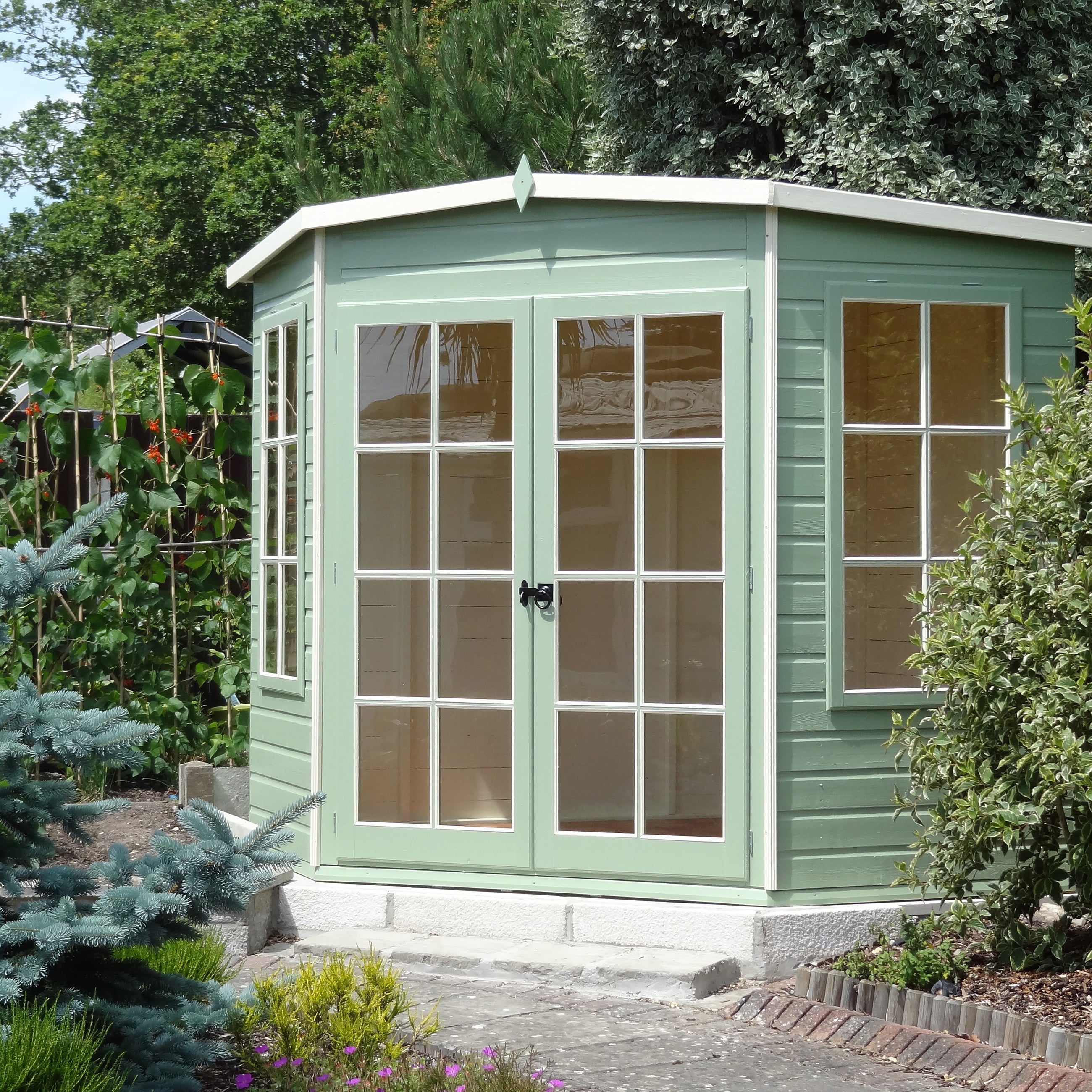 Shire Hampton Corner Summerhouse (7x7) HAMP0707DSL-1AA 5060437982015 - Outside Store