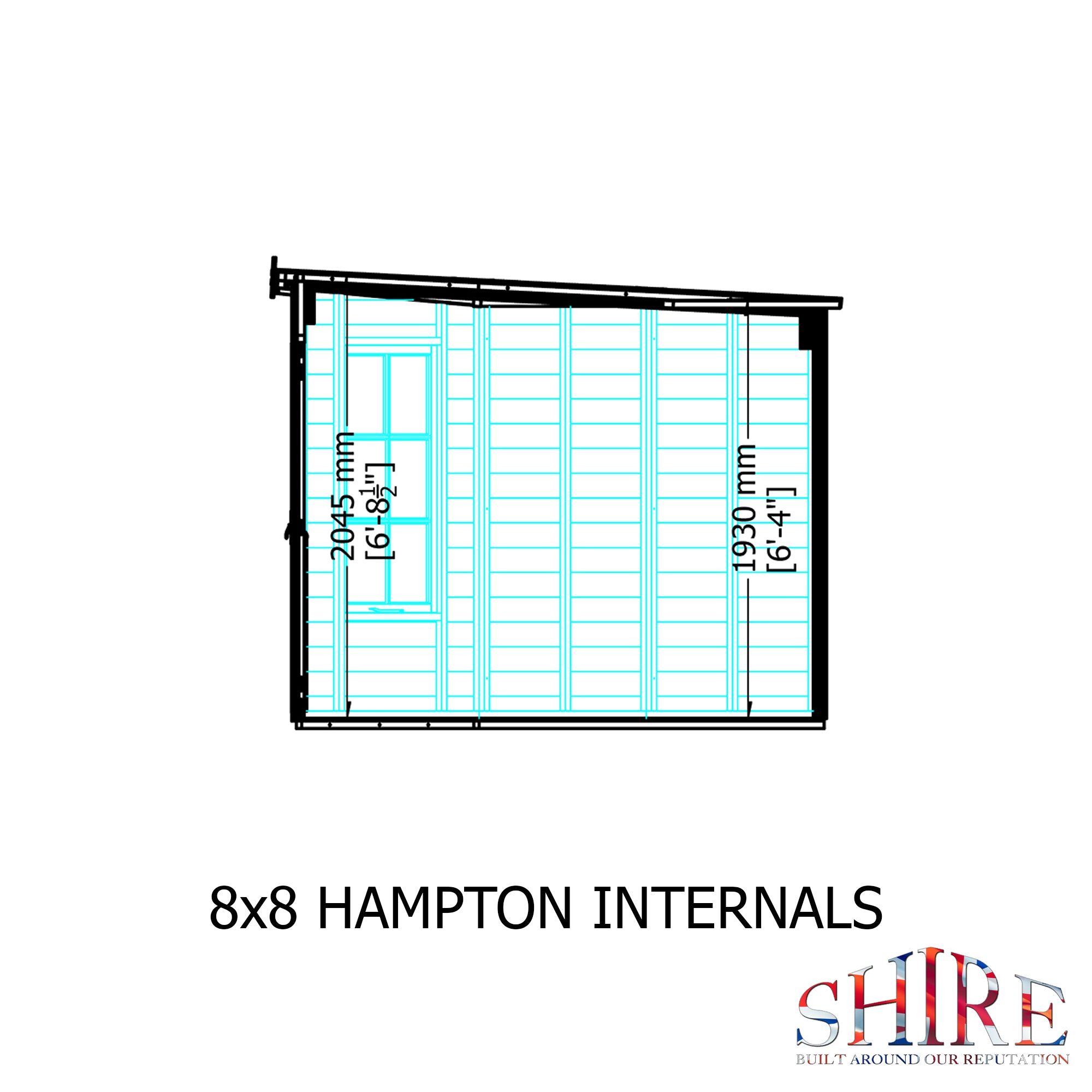 Shire Hampton Summerhouse (8x8) HAMP0808DSL-1AA 5060437982022 - Outside Store