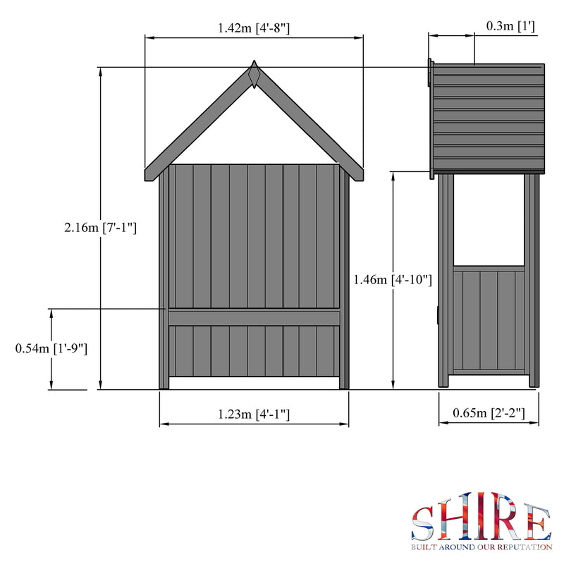 Shire Pressure Treated Hebe Arbour HEBE0503DSL-1AA 5060490131719 - Outside Store