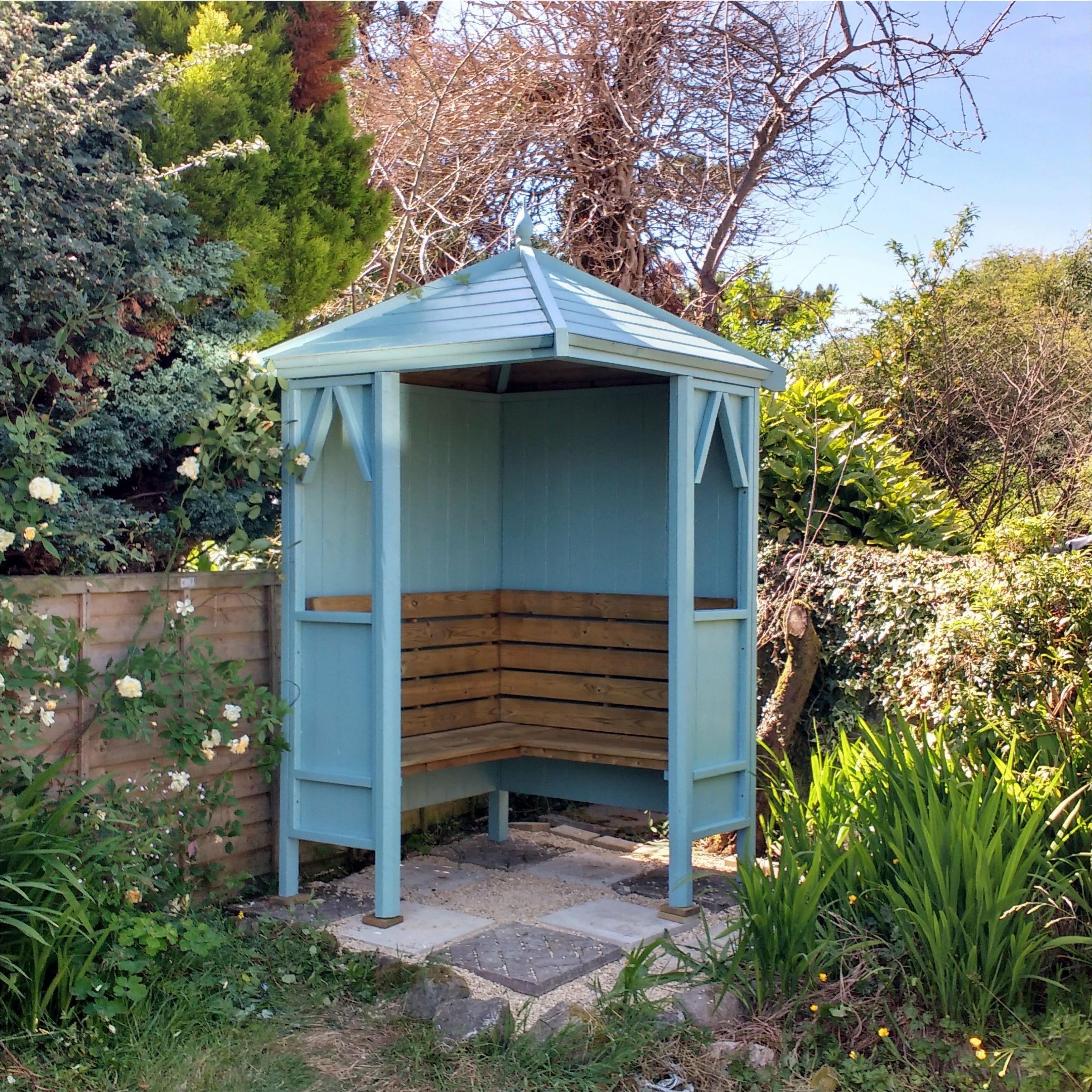 Shire Pressure Treated Honeysuckle Corner Arbour HSAR0404PSL-1AA 5060437984330 - Outside Store
