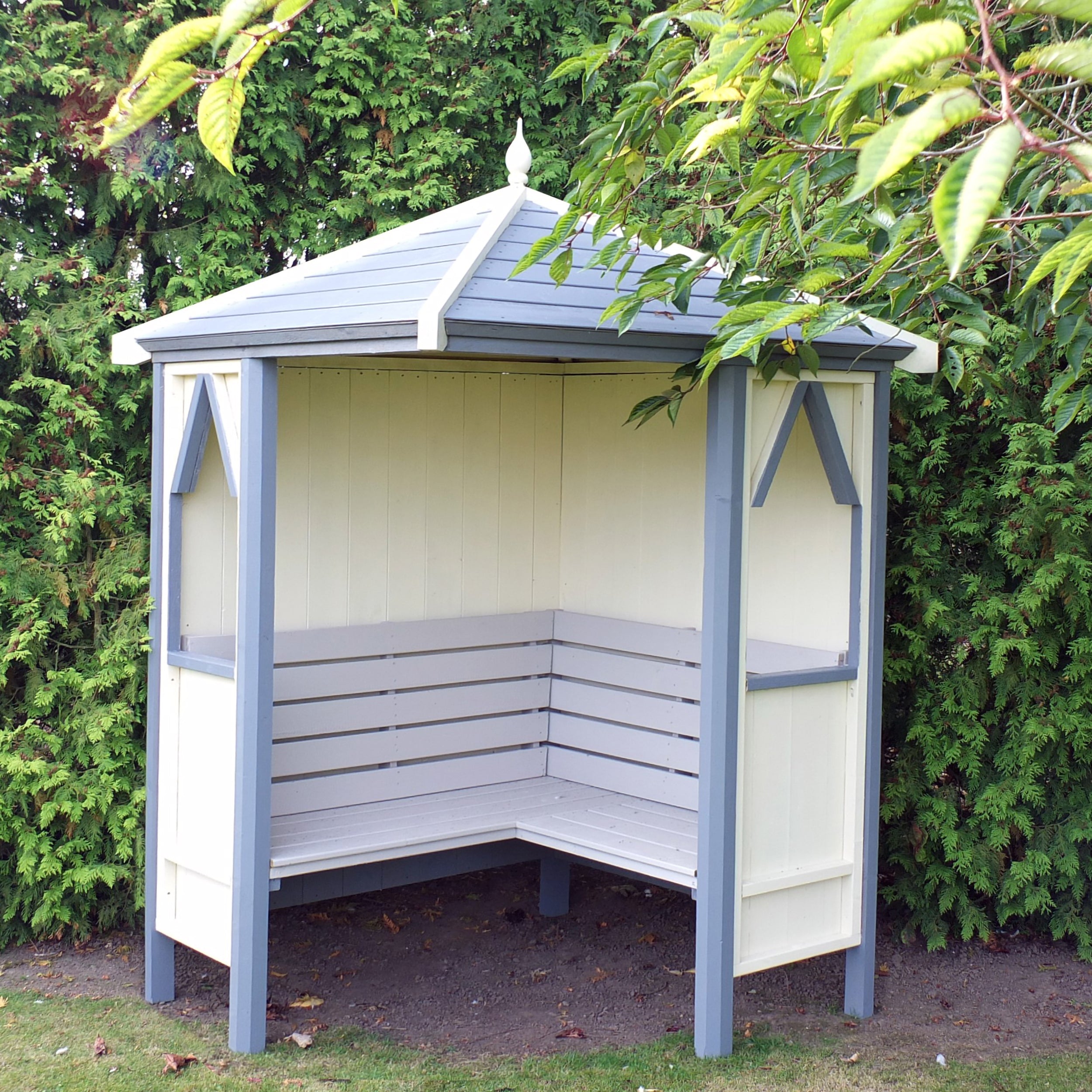 Shire Pressure Treated Honeysuckle Corner Arbour HSAR0404PSL-1AA 5060437984330 - Outside Store