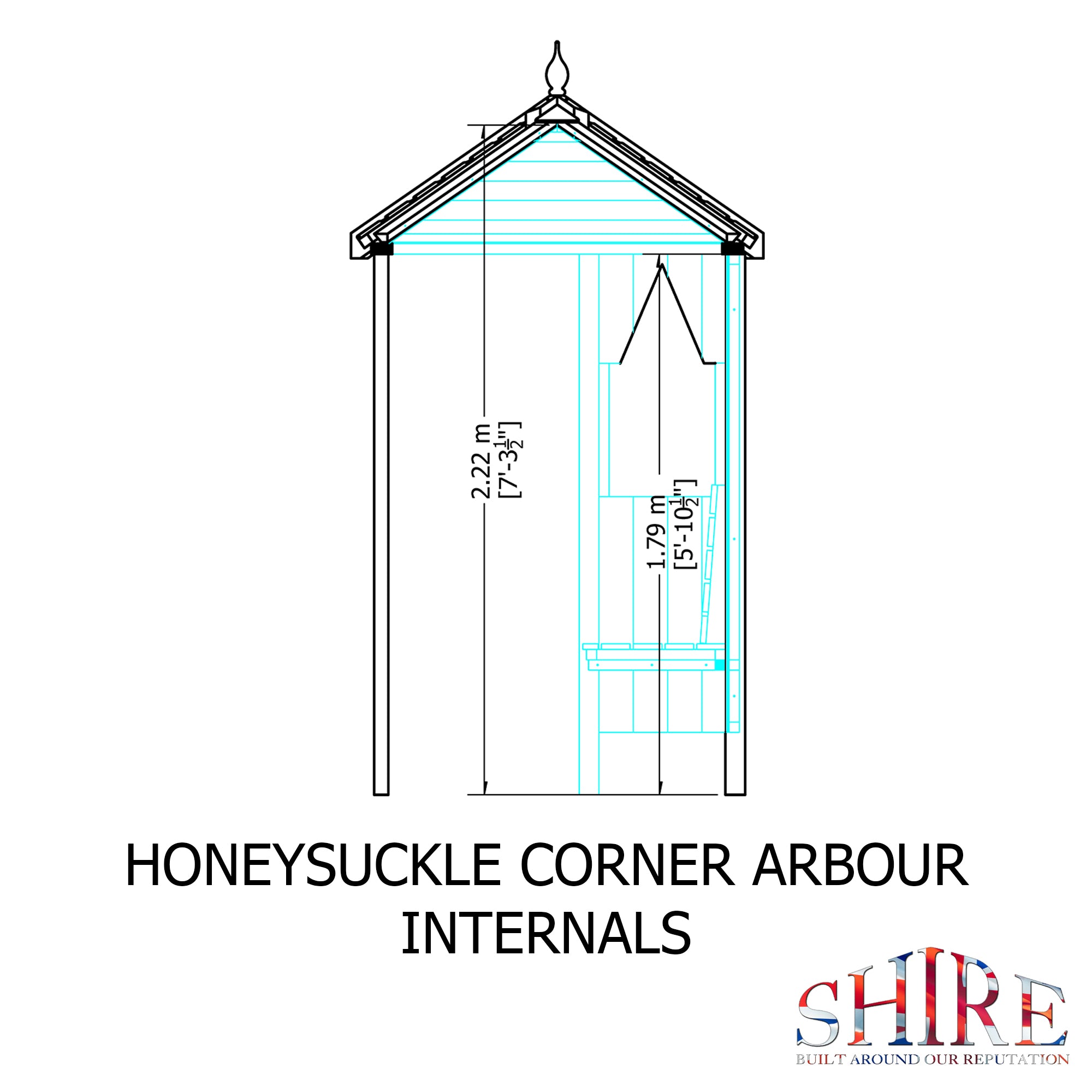 Shire Pressure Treated Honeysuckle Corner Arbour HSAR0404PSL-1AA 5060437984330 - Outside Store