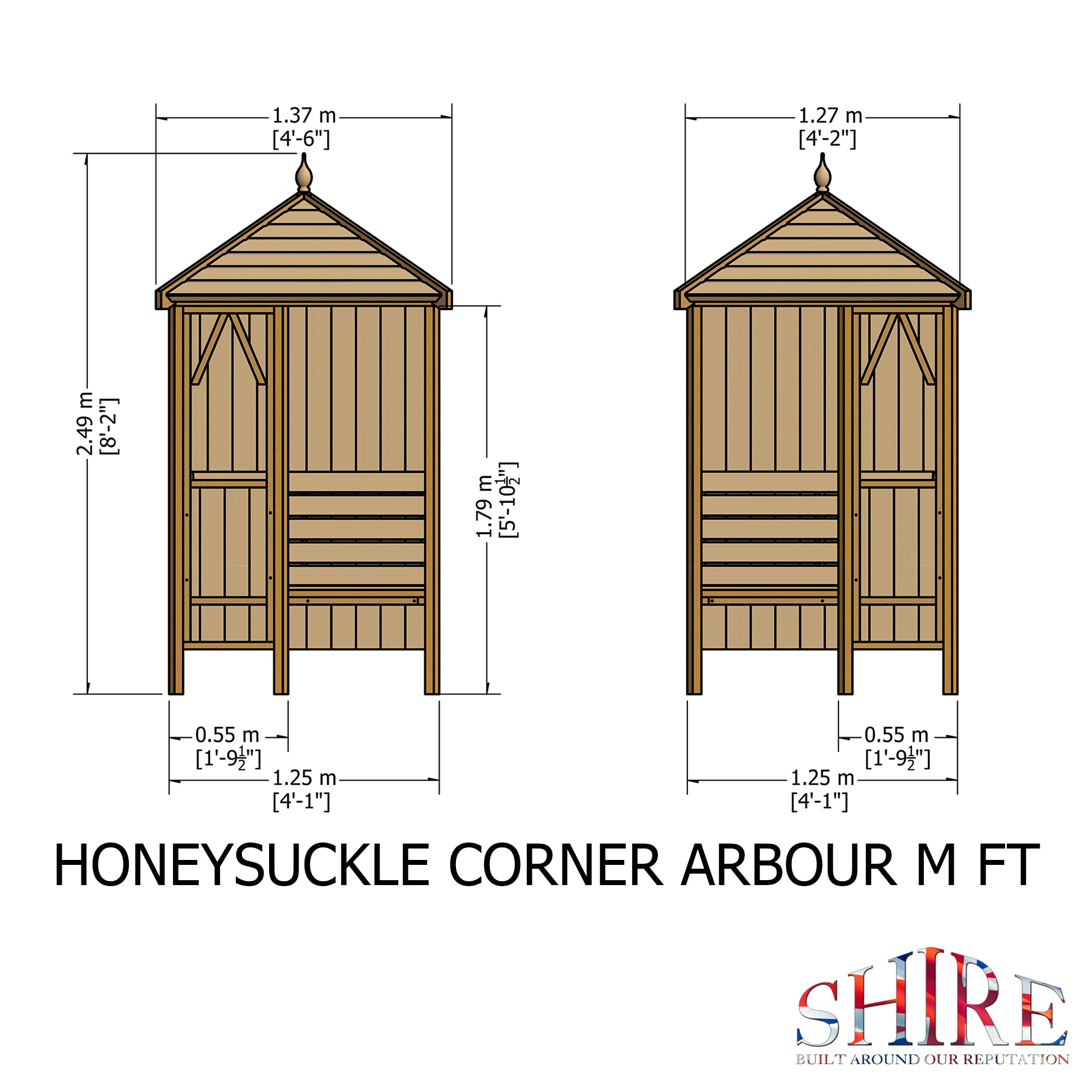 Shire Pressure Treated Honeysuckle Corner Arbour HSAR0404PSL-1AA 5060437984330 - Outside Store