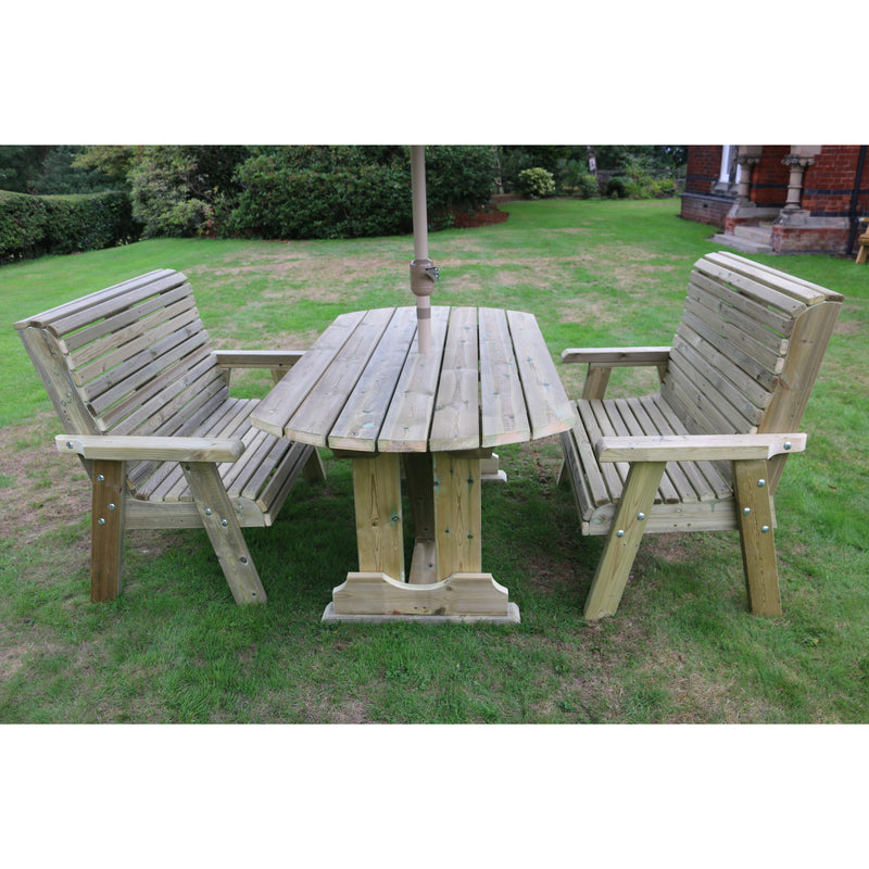 Churnet Valley Ergo 4 Seat Table Set with 2 Benches ET105 9145341341557