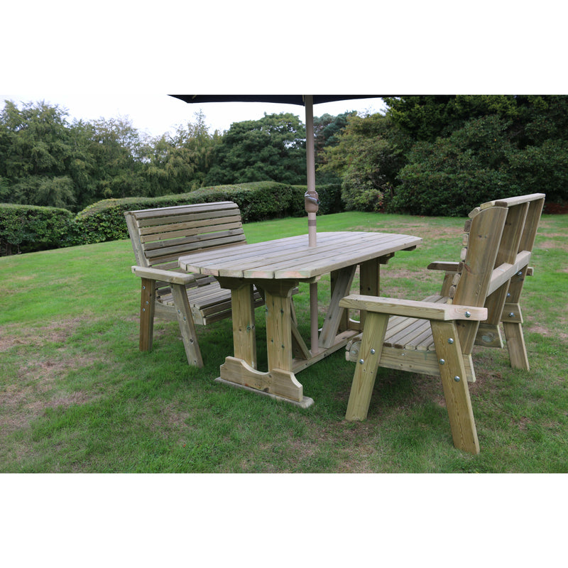 Churnet Valley Ergo 4 Seat Table Set with 2 Benches ET105 9145341341557