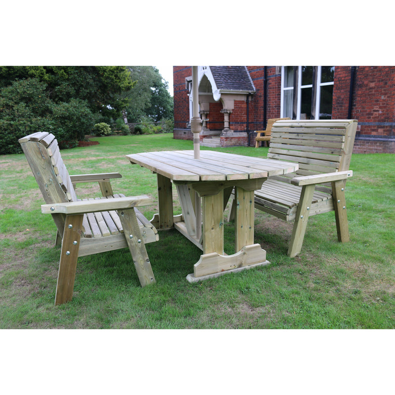 Churnet Valley Ergo 4 Seat Table Set with 2 Benches ET105 9145341341557