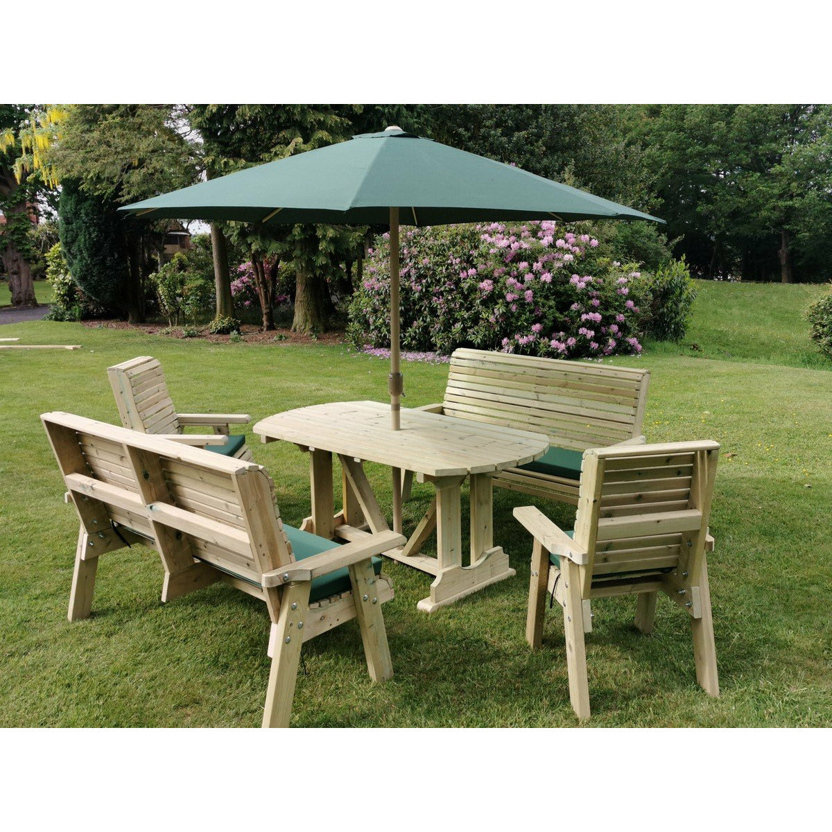 Churnet Valley Ergo 8 Seat Table Set with 2 x 3 Benches and 2 Chairs ET104 9145341341533