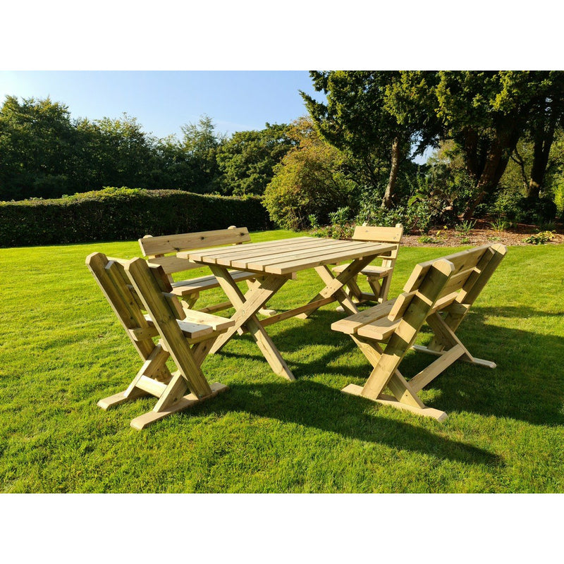 Churnet Valley Ashcome Table Set 6 Seater (2 Benches and 2 Chairs) AT101 7435353659088