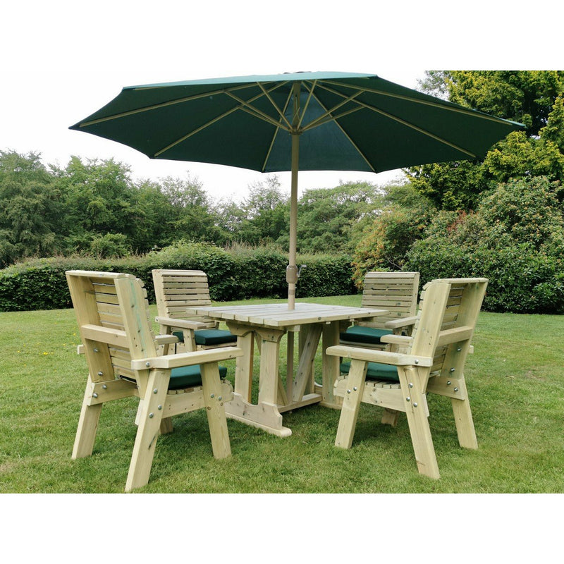 Churnet Valley Ergo 4 Seat Table Set With 4 Chairs ET101 9145341341502