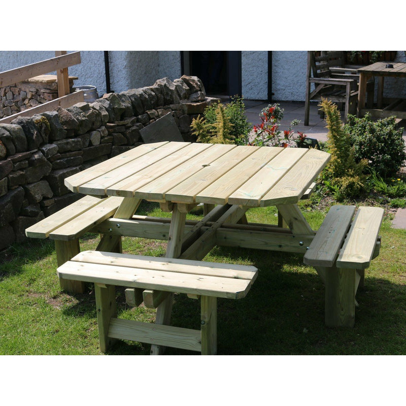 Churnet Valley Westwood Square Picnic Table 8 Seater PT106 9145341341144