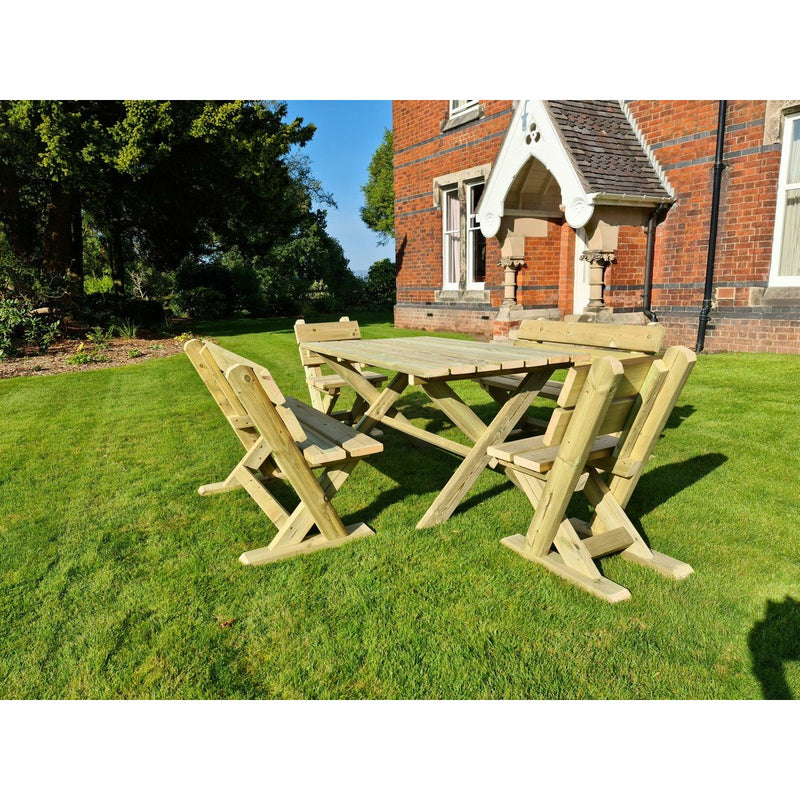 Churnet Valley Ashcome Table Set 6 Seater (2 Benches and 2 Chairs) AT101 7435353659088