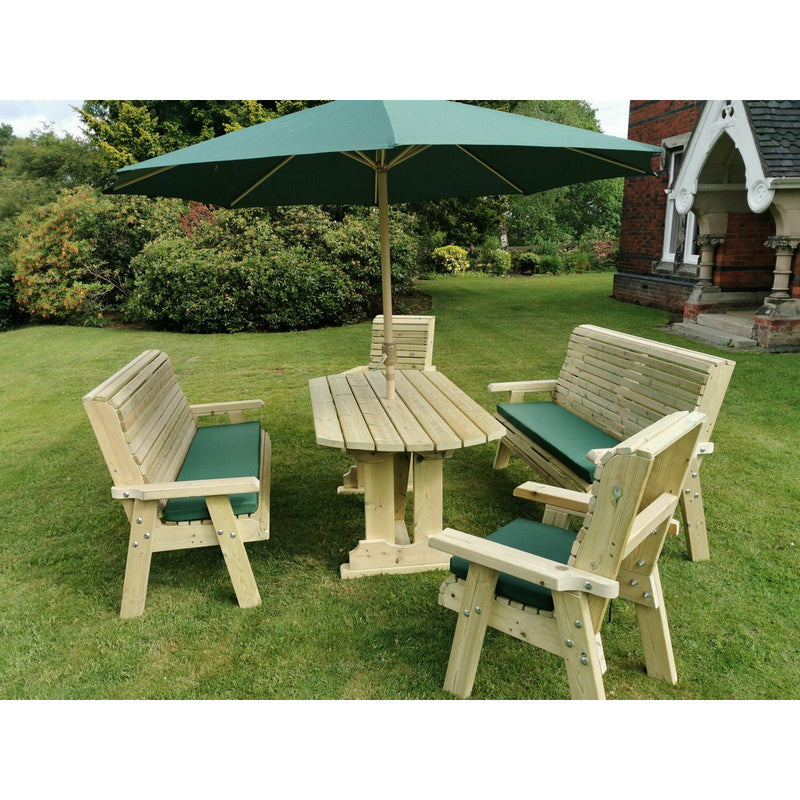 Churnet Valley Ergo 8 Seat Table Set with 2 x 3 Benches and 2 Chairs ET104 9145341341533