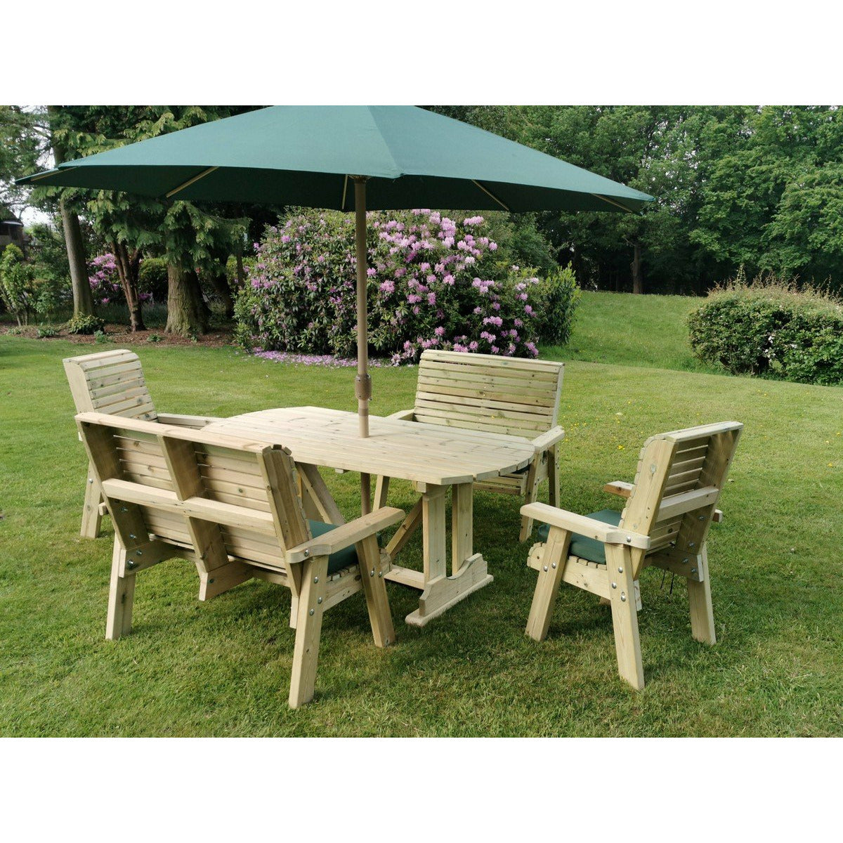 Churnet Valley Ergo 6 Seat Table Set with 2 Chairs and 2 Benches ET102 9145341341519