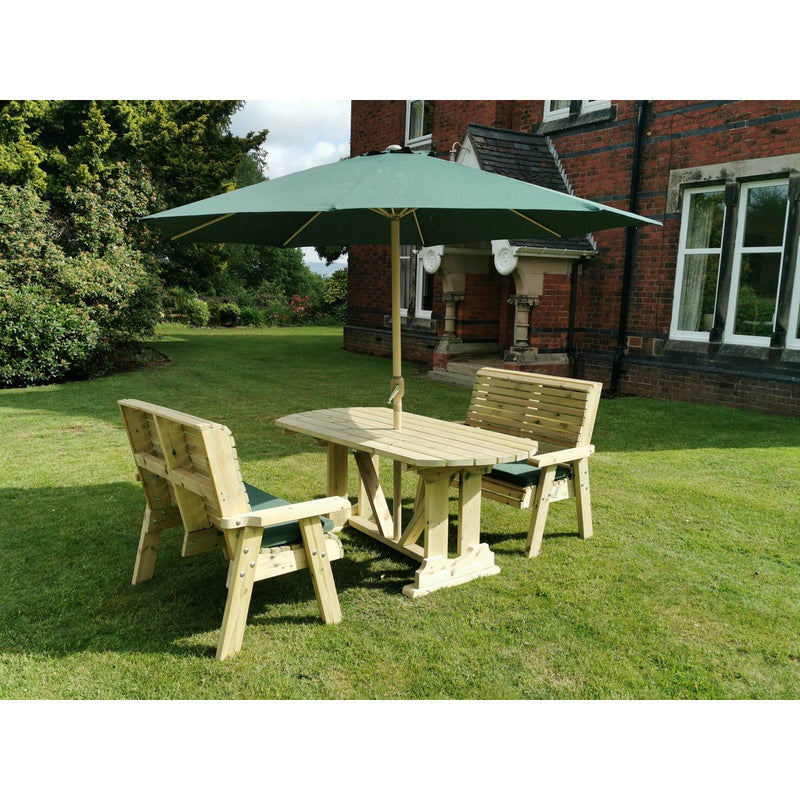 Churnet Valley Ergo 4 Seat Table Set with 2 Benches ET105 9145341341557