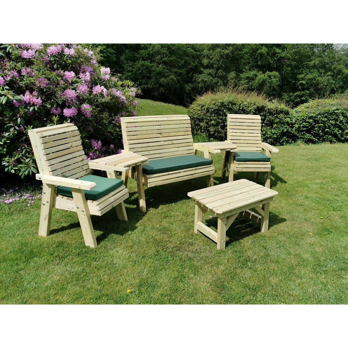 Churnet Valley Ergo Multi Set 4 Seater (1x Coffee Table, 1x 2 Seater Bench, 2x Chairs and 2x A/Tray) ES107 9145341341212