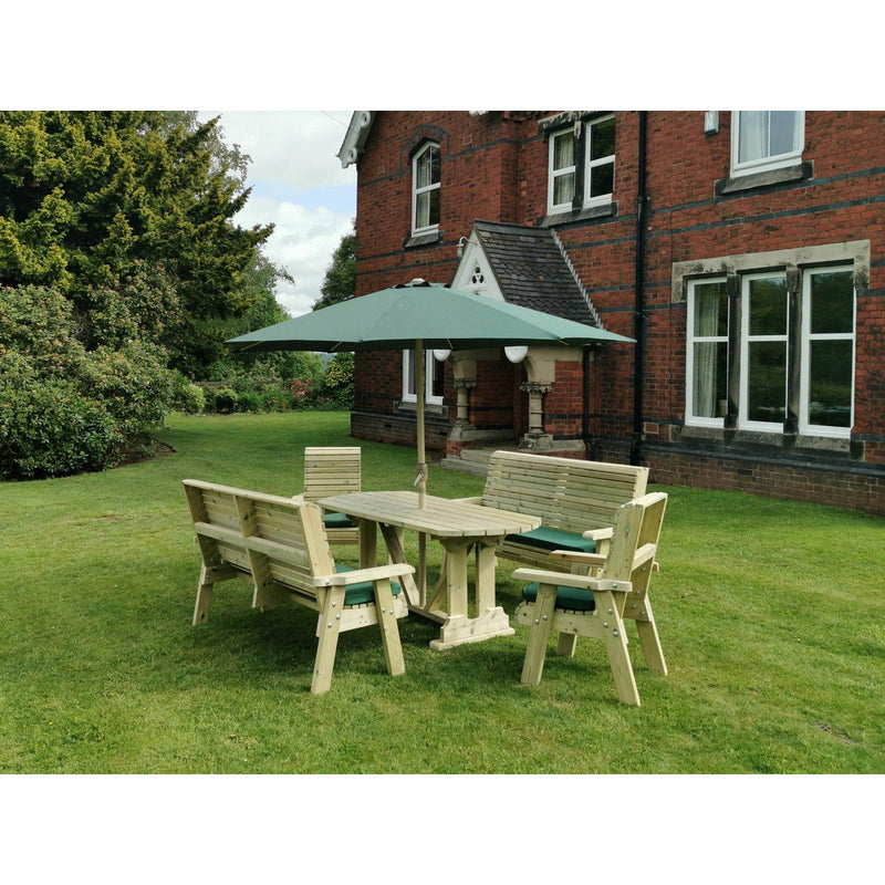 Churnet Valley Ergo 8 Seat Table Set with 2 x 3 Benches and 2 Chairs ET104 9145341341533
