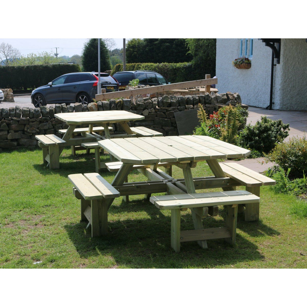 Churnet Valley Westwood Square Picnic Table 8 Seater PT106 9145341341144