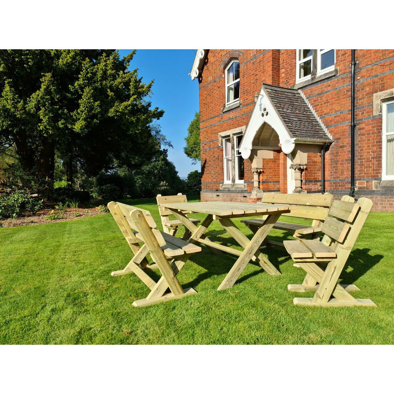 Churnet Valley Ashcome Table Set 6 Seater (2 Benches and 2 Chairs) AT101 7435353659088