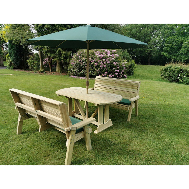 Churnet Valley Ergo 6 Seat Table Set with 2 Benches ET106 9145341341540