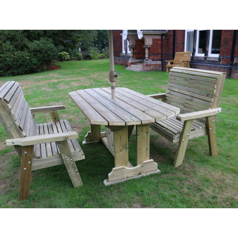 Churnet Valley Ergo 4 Seat Table Set with 2 Benches ET105 9145341341557