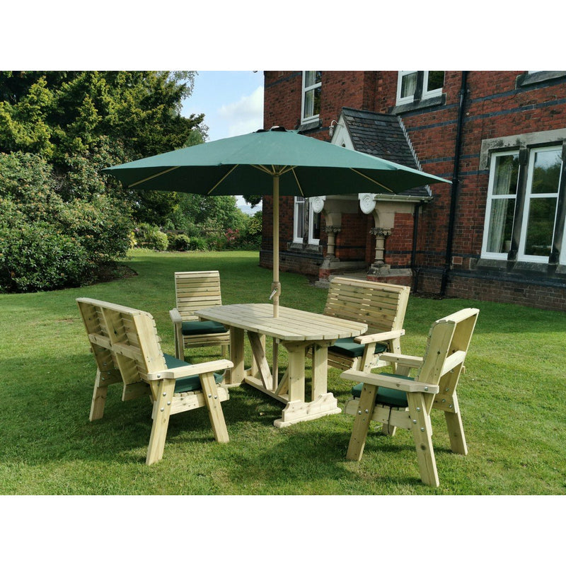 Churnet Valley Ergo 6 Seat Table Set with 2 Chairs and 2 Benches ET102 9145341341519