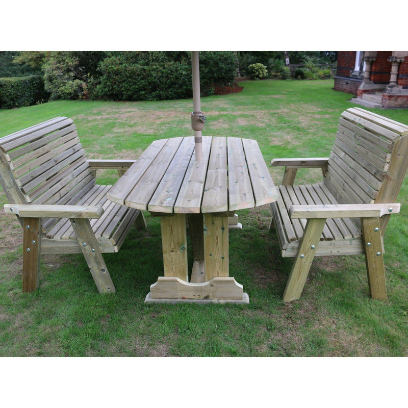 Churnet Valley Ergo 4 Seat Table Set with 2 Benches ET105 9145341341557