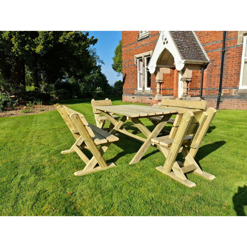 Churnet Valley Ashcome Table Set 6 Seater (2 Benches and 2 Chairs) AT101 7435353659088