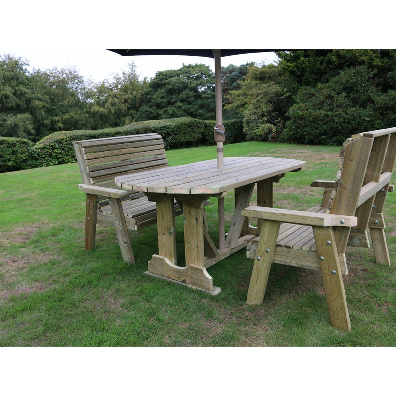 Churnet Valley Ergo 4 Seat Table Set with 2 Benches ET105 9145341341557