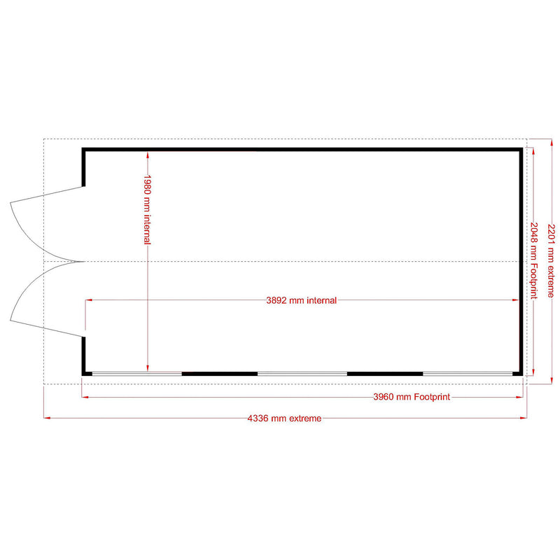 Shire Jersey Shed (7x13) JERS0713DSL-1AA 5060437981858 - Outside Store