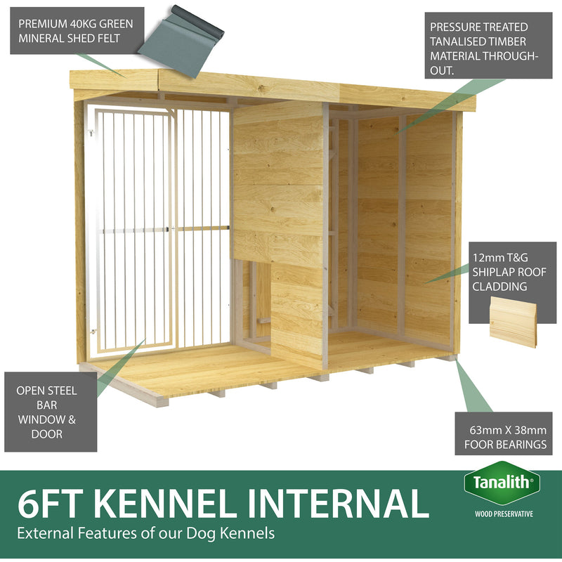 Total Sheds (12x6) Dog Kennel And Run (Full Height With Bars)