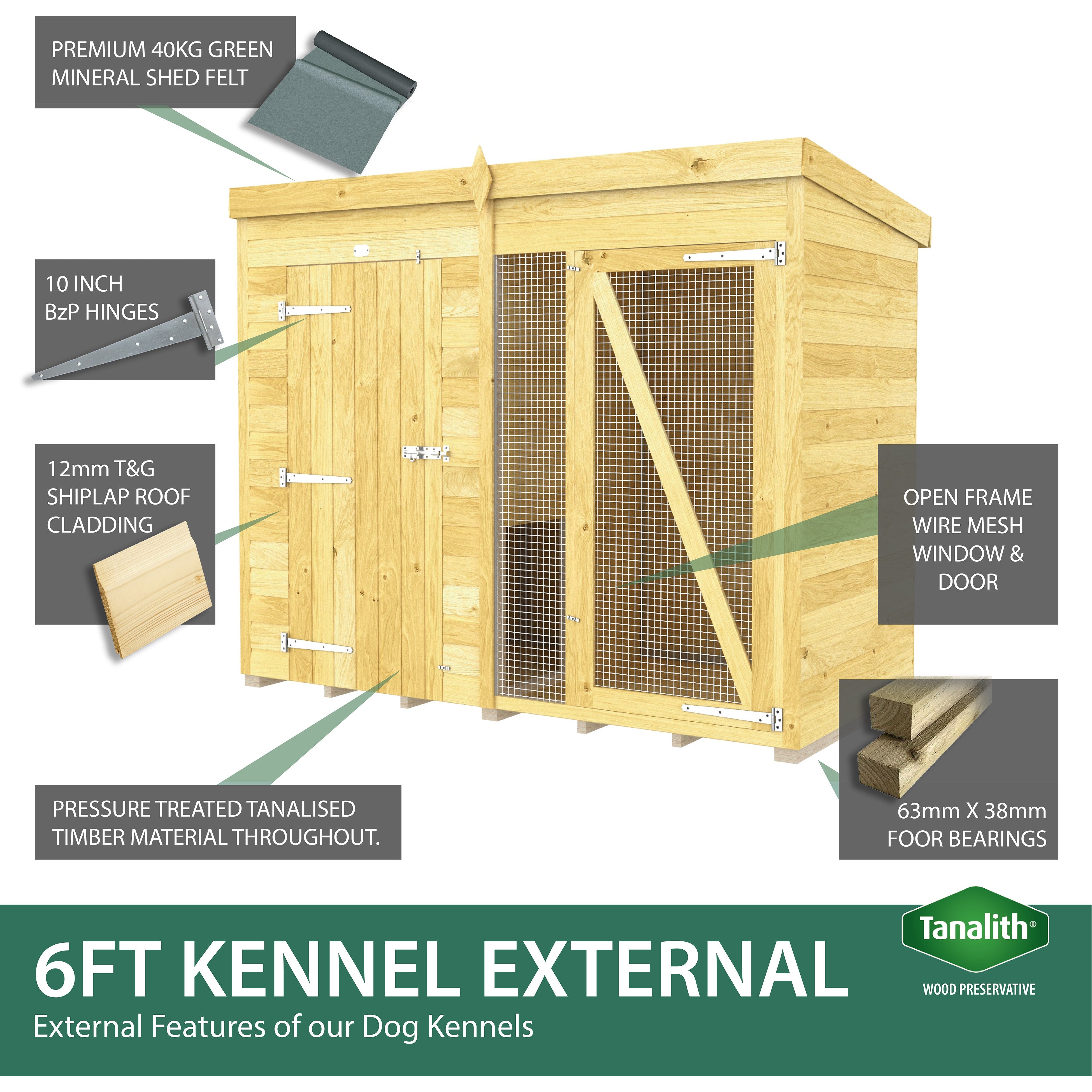 Total Sheds (12x6) Dog Kennel And Run (Full Height)