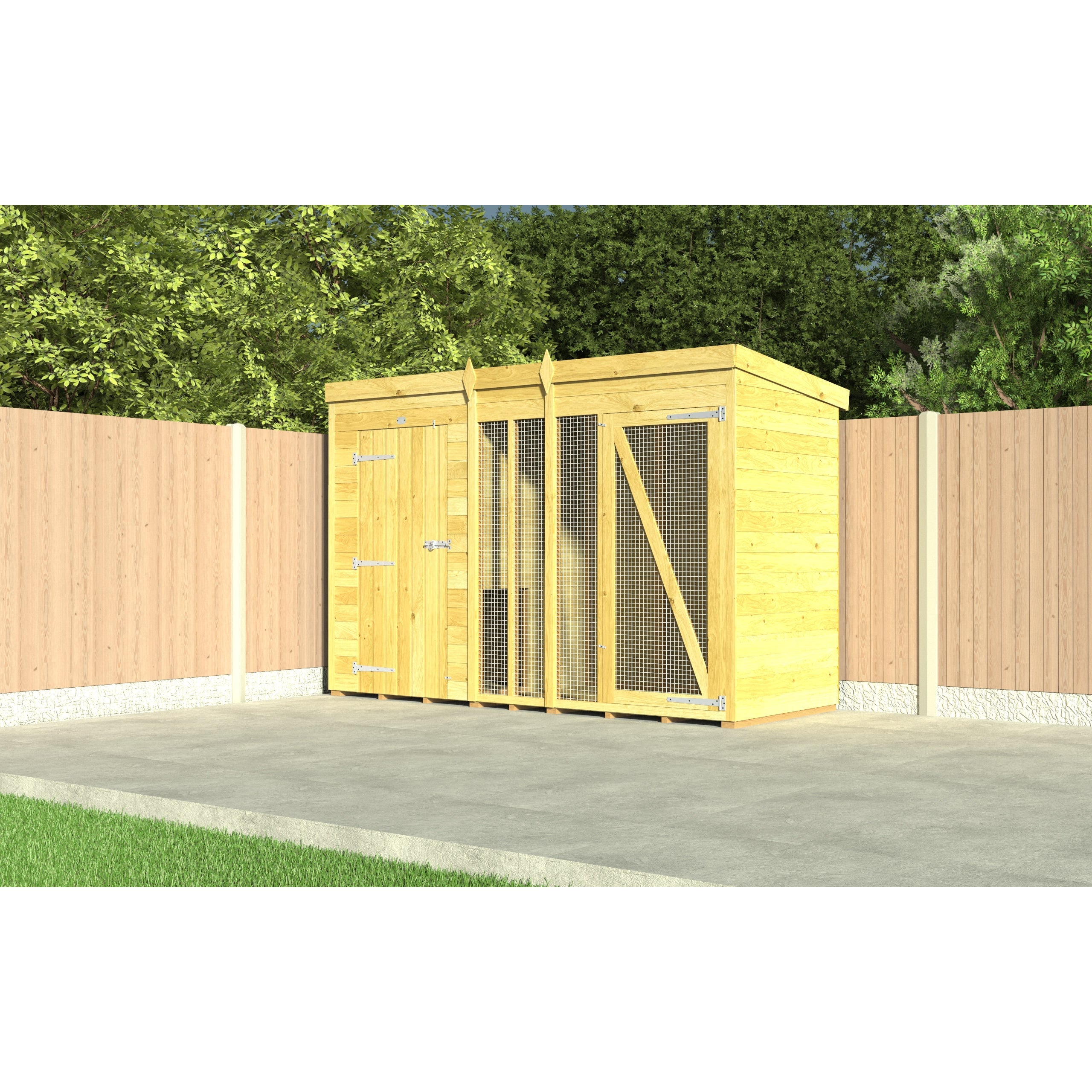 Total Sheds (12x6) Dog Kennel And Run (Full Height)