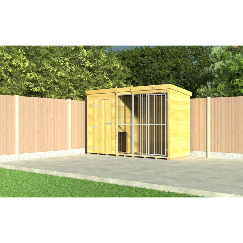 Total Sheds (12x4) Dog Kennel And Run (Full Height With Bars)
