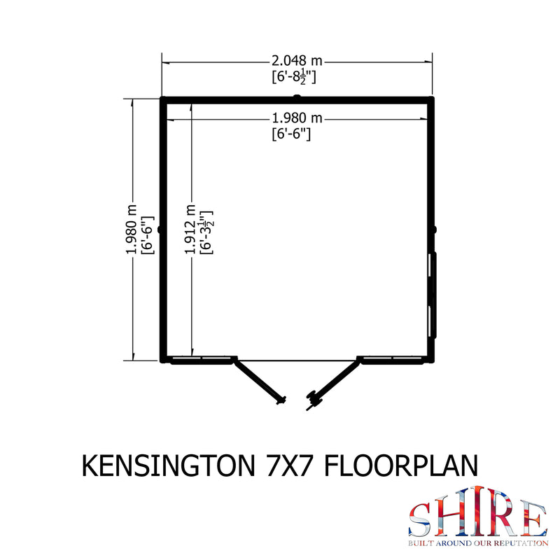 Shire Kensington Summerhouse (7x7) KENS0707DSL-1AA 5060437984415 - Outside Store