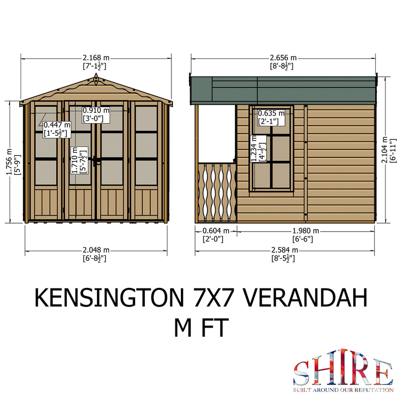 Shire Kensington Summerhouse (7x7) KENS0707DSL-1AA 5060437984415 - Outside Store