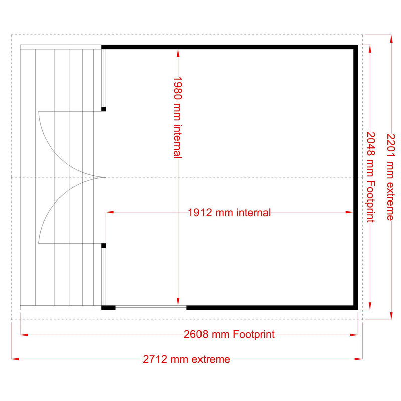 Shire Kensington Summerhouse (7x7) KENS0707DSL-1AA 5060437984415 - Outside Store