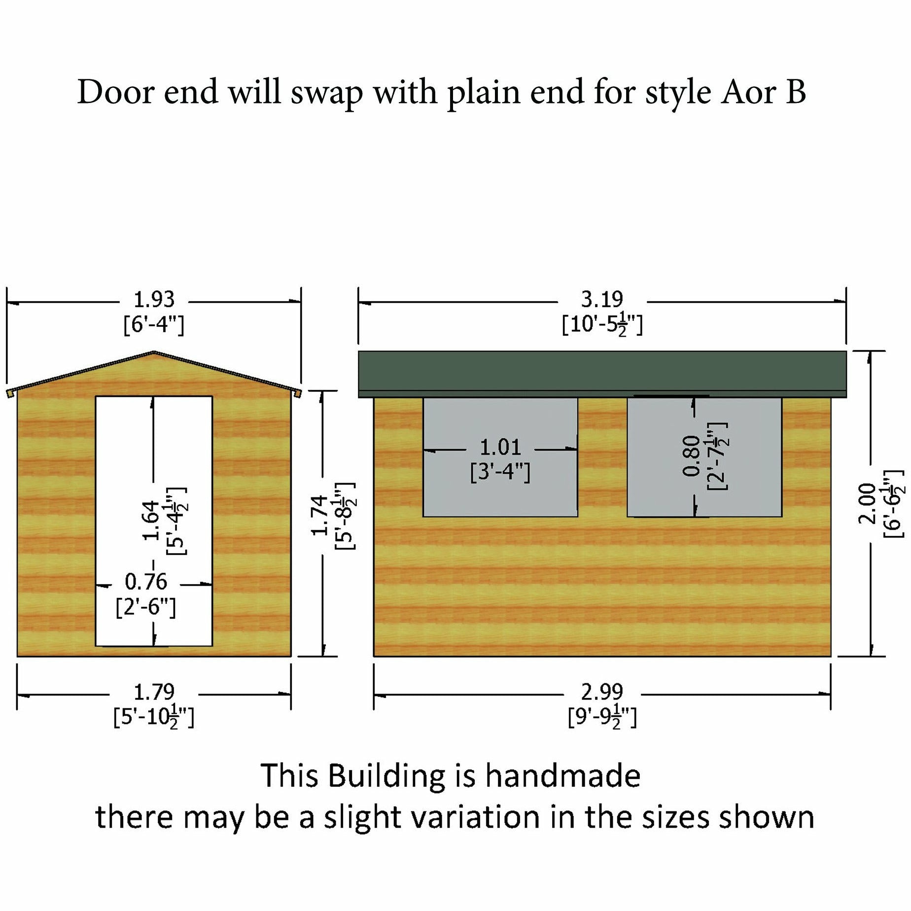 Shire Lewis Premium Shed Range Single Door  (10x6) LEWI1006DSL-1AA 5060211117350 - Outside Store