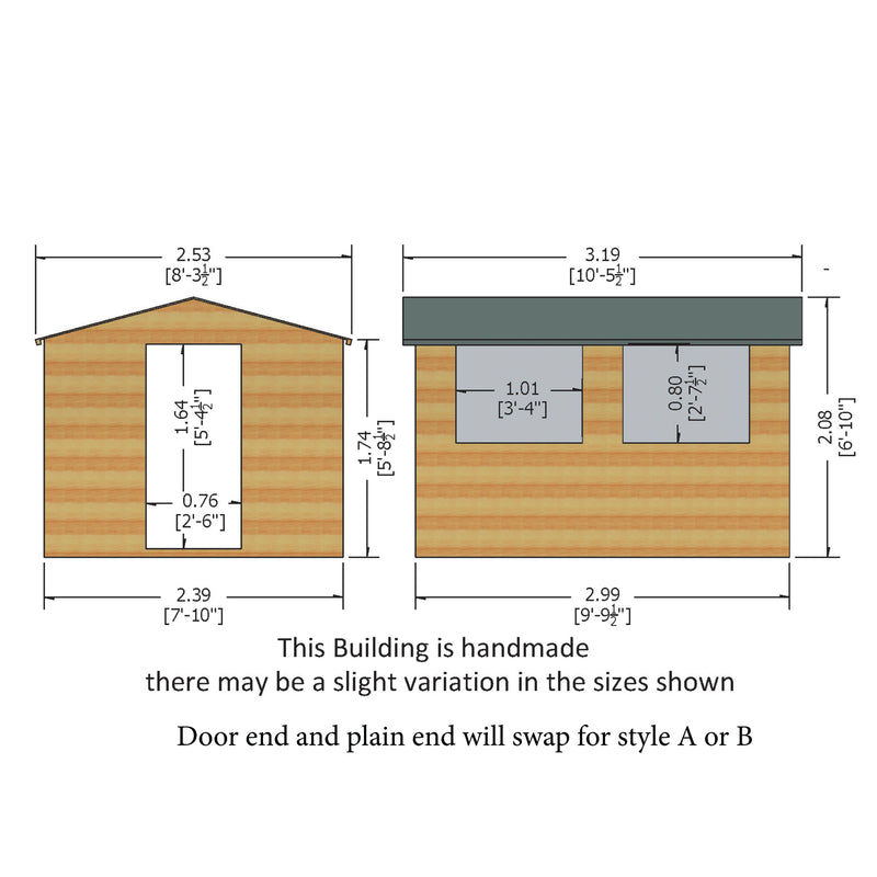 Shire Lewis Premium Shed Range Single Door (10x8) LEWI1008DSL-1AA 5060211117367 - Outside Store