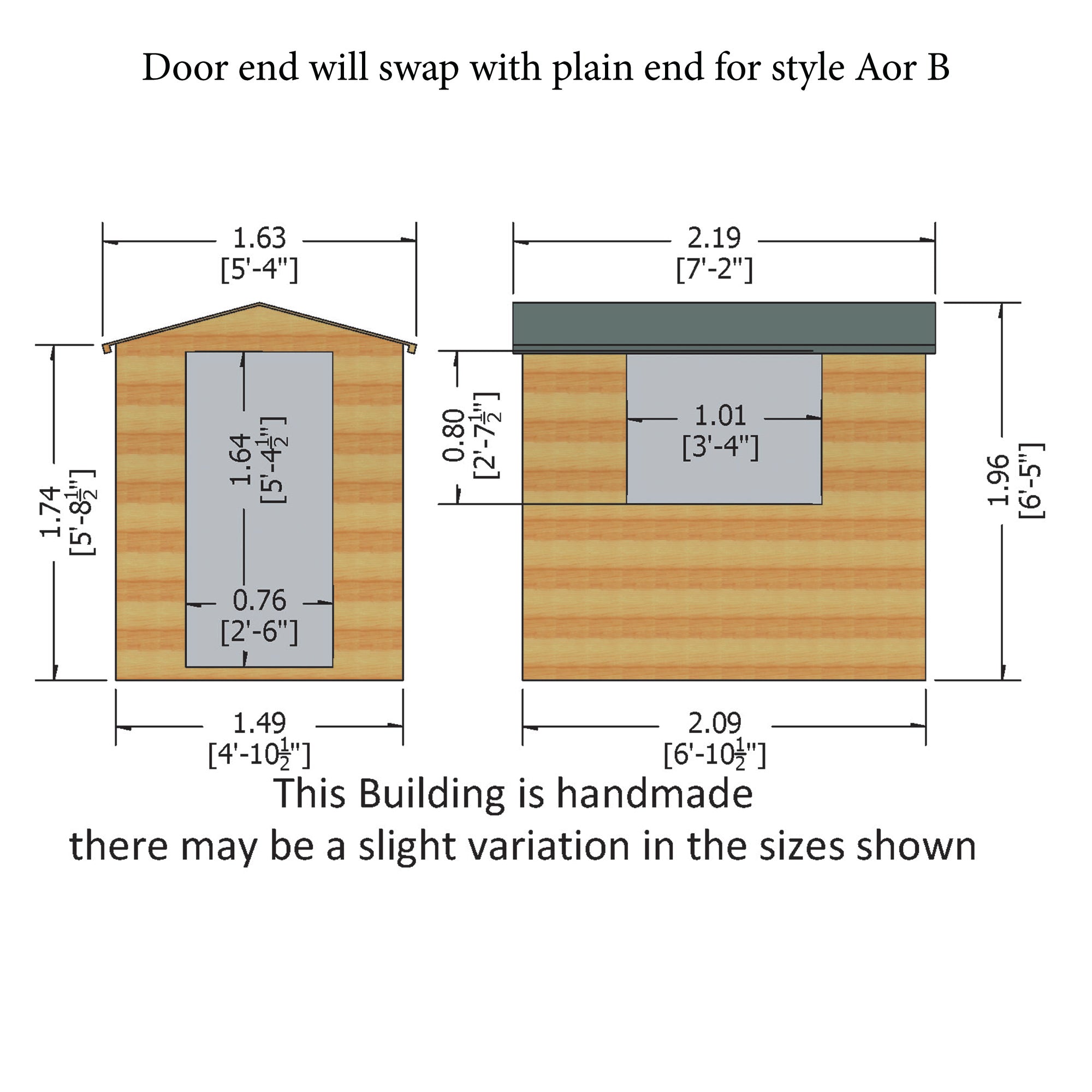 Shire Lewis Premium Shed Range Single Door (7x5) LEWI0705DSL-1AA 5060211117336 - Outside Store