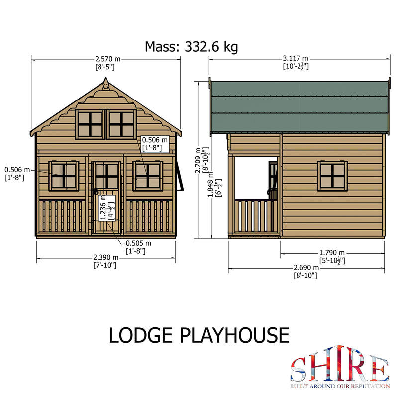 Shire Lodge Playhouse (8x9) LODG0809DSL-1AA 5060437987348