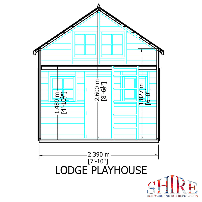Shire Lodge Playhouse (8x9) LODG0809DSL-1AA 5060437987348
