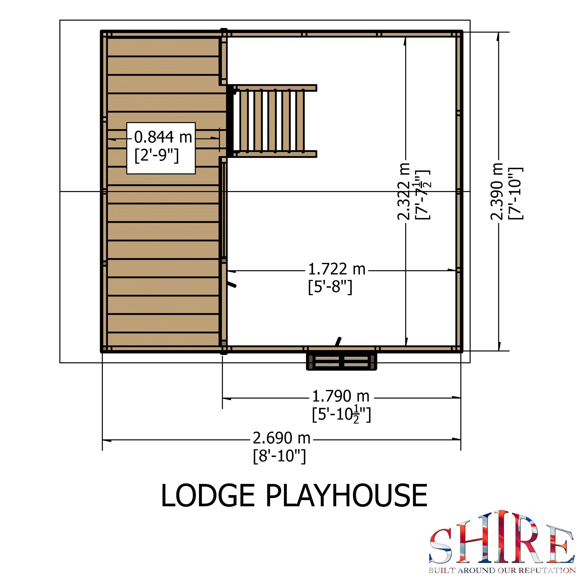 Shire Lodge Playhouse (8x9) LODG0809DSL-1AA 5060437987348