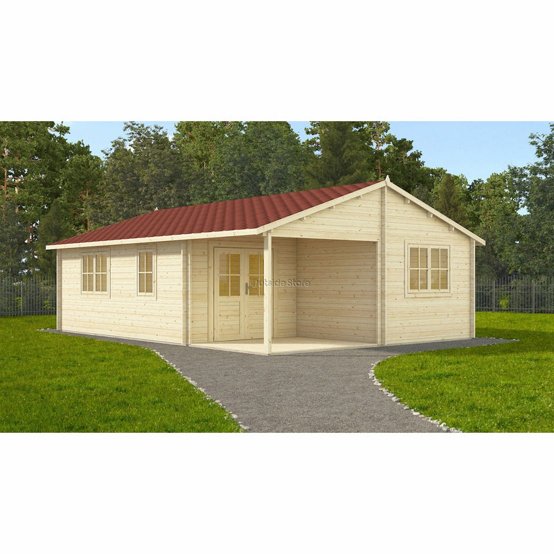 Eurowood (Eurovudas) Lora Wooden Summerhouse 6x8.5m (20x28), 44mm - Outside Store