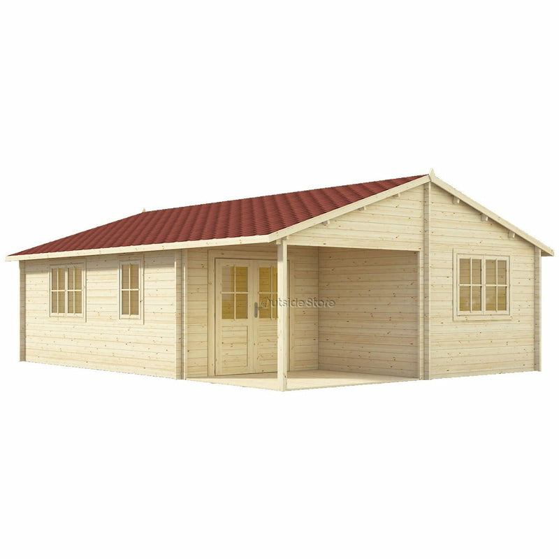 Eurowood (Eurovudas) Lora Wooden Summerhouse 6x8.5m (20x28), 44mm - Outside Store