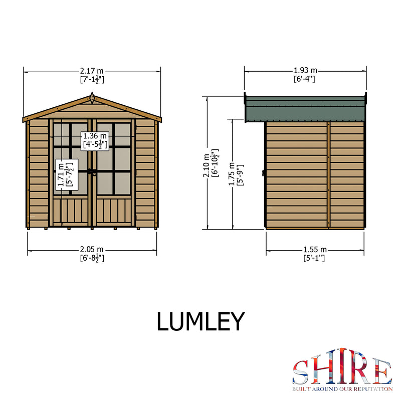 Shire Lumley Summerhouse (7x5) LUML0705DSL-1AA 5397007006377 - Outside Store