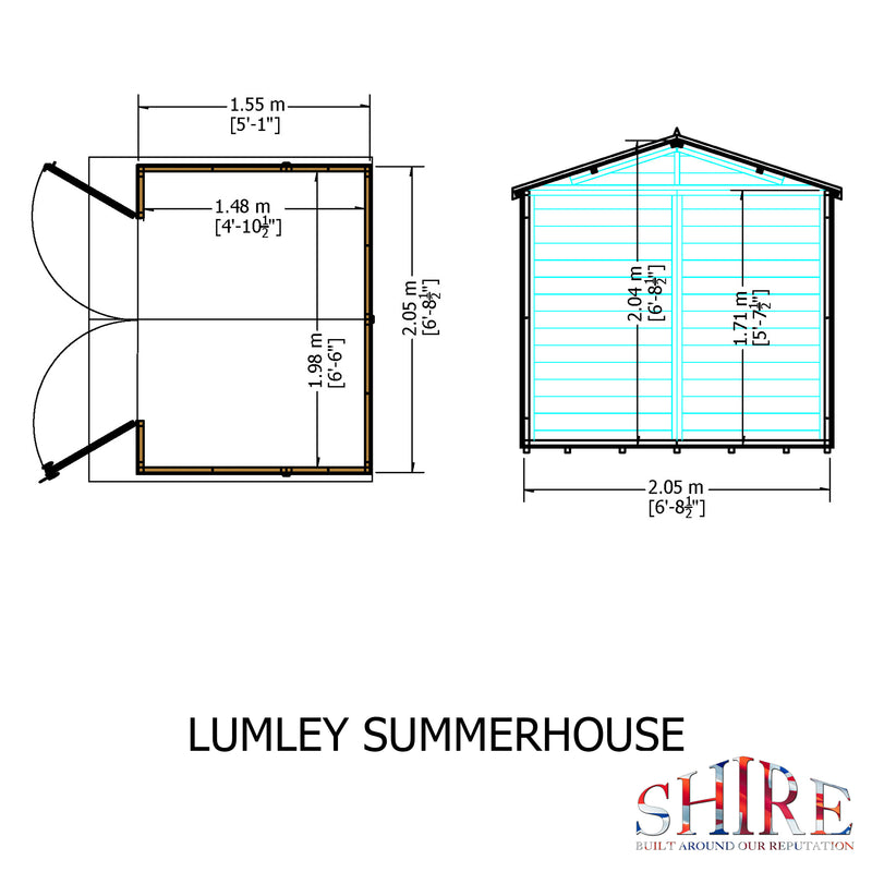 Shire Lumley Summerhouse (7x5) LUML0705DSL-1AA 5397007006377 - Outside Store
